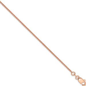 1mm 14k Rose Gold Solid Polished Spiga Chain Necklace, 18 Inch